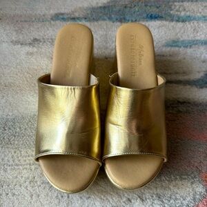 Anthropologie Matisse Gold Platform Shoes